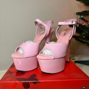 Pleaser Baby Pink Platform Heels
